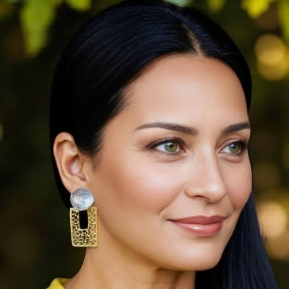 🆕️18K Gold Plated Exclusive Artisan Turkish Statement Earrings ✨ Bold & Elegant - Picture 7 of 15